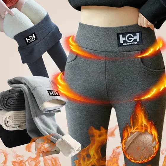 Leggings De Inverno Mulheres Sólidos E Quentes Lã De Cordeiro Espesso Velo De Cintura Alta Mantenha O Butt Lift Calças De Caminhada Esticadas De Bolso