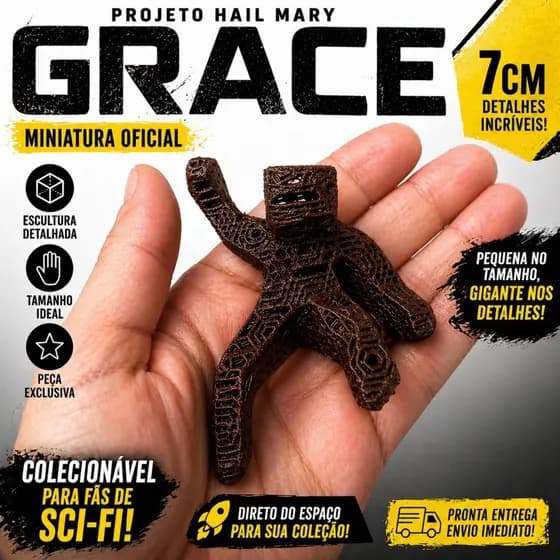 Miniatura Grace Projeto Hail Mary 7cm | Escultura Sci-Fi Detalhada | Colecionável Geek Exclusivo
