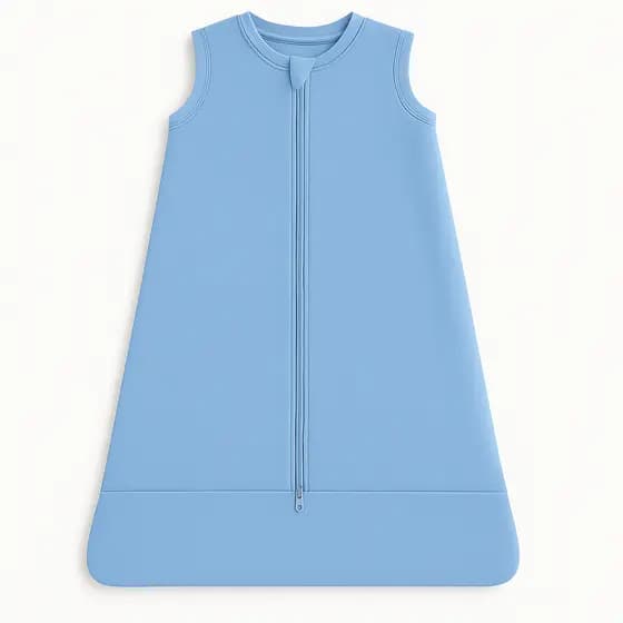 Saco de Dormir Pijama Bebê Verão Malha Cobertor manta Azul Claro 3 a 12 Meses Soninho de Bebê Antialérgico Seguro