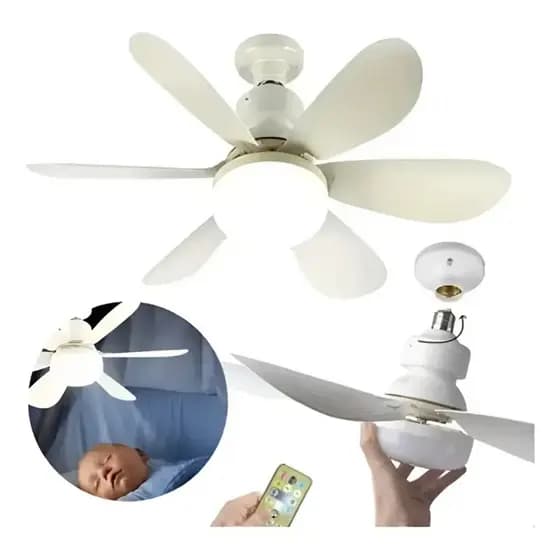 Kit 2 ventiladores de teto com luz LED, controle remoto, silencioso e fácil instalação