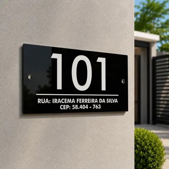 Placa de Número Residencial Personalizada Casa Apartamento Empresa Placa de Endereço