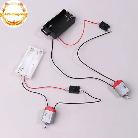 Kit De Motor AYellowgod Preto E Branco 130 Com Caixa De Armazenamento De Bateria 2xAA Modelos De Circuito Eletrônico DIY
