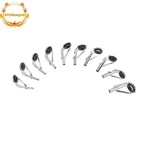 AYellowgod 8 Peças De Aço Inoxidável Ponta De Vara De Pesca Anel Guia De Olho Com Kit De Reparo De 3 Estilos Para Entusi