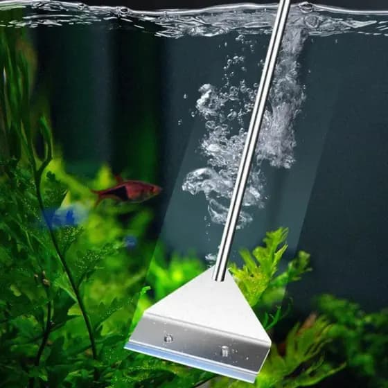 Ferramenta De Limpeza Para Aquário , Remoção De Algas De Vidro De Uso Duplo Scraper , Aquarium Raspador Cabo Longo Conjunto De Tanques De Peixes