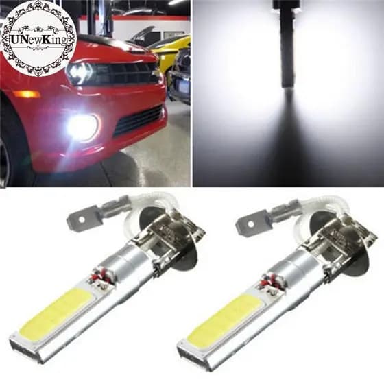 UNewKing 2 Pcs H3 COB LED Brilhante Xenon Branco 6000K Carro Auto Luz De Nevoeiro Lâmpada 12V Novo br