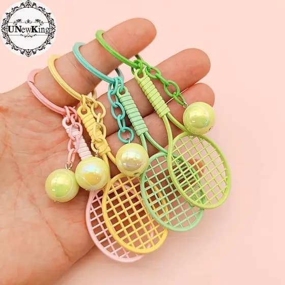 UNewKing Mini Chaveiro Festa De Tênis Favores Bola Saco Pingente Esportes Para Meninos Meninas Escola Carnaval Recompens