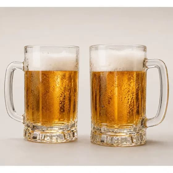 CONJUNTO 2 CANECAS CHOPP CERVEJA VIDRO 390ML 2 UNIDADES