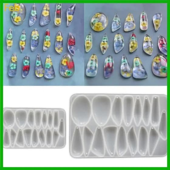 Fev Forma Lágrima Acessórios Molde Resina Epóxi Jóias Fazendo Silicone