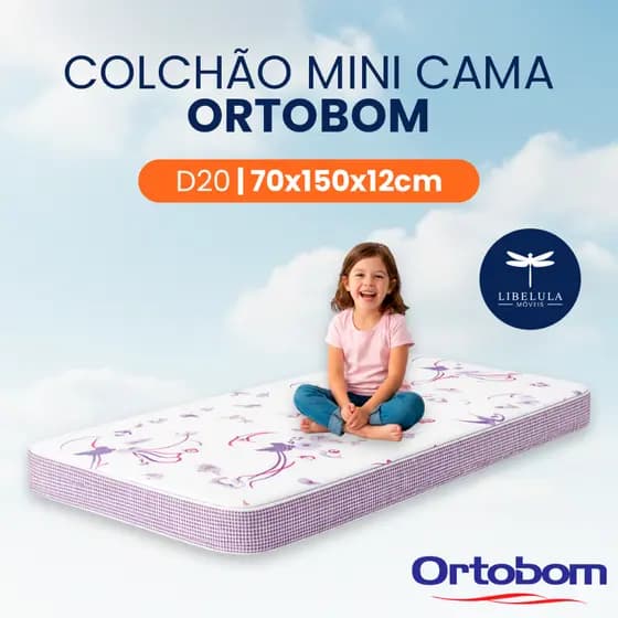 Colchão Mini Cama Infantil Ortobom D20 70x150x12cm Ortopédico Envio Rápido