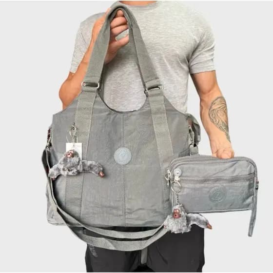 Kit Bolsa de ombro Transversal Feminina com Carteira bolsinha Porta Celular Uso Escolar Trabalho Faculdade