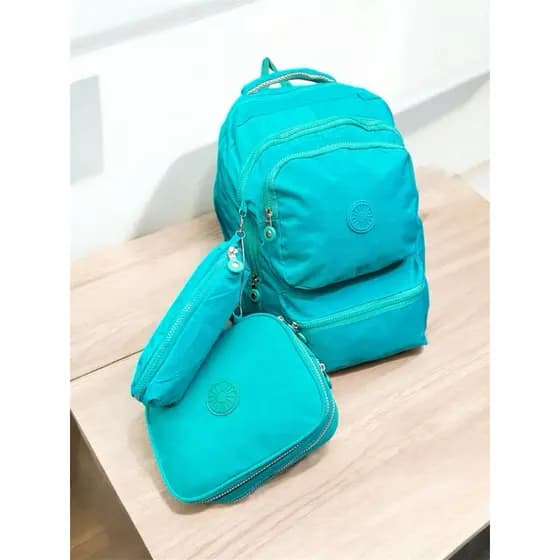 Mochila Escolar Grande Feminina Masculina + Estojo Box 100 Volta as Aulas