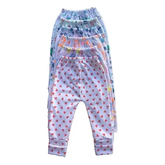 kit com 6 Peças Calça Culote com Pé Reversível Malha Estampada Algodão Menino Menina Recém Nascido ao GG