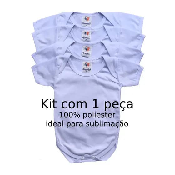 Promoção Body Manga Curta Bebe Malha Poliéster Branco Tamanho P Ao 3