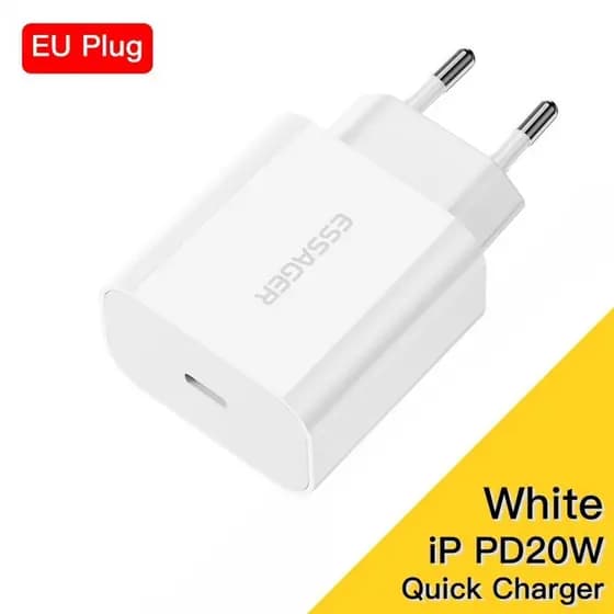 Essager 20W Carregador + Cabo de 60W e 120W ( ORIGINAL) de carregamento rápido Tipo-C para iPhone 16 15 14 13 12 11