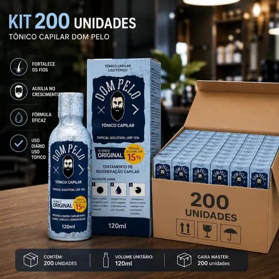 Kit 200 Unidades Tônico Capilar Dom Pelo 120ml Atacado Revenda