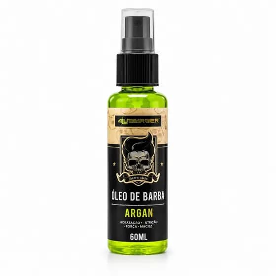 Óleo Para Barba Captain Hair Argan Power 60ml Crescimento Hidratação Maciez Brilho Profissional
