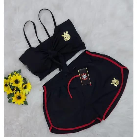 Conjunto Time Cropped + Short Feminina