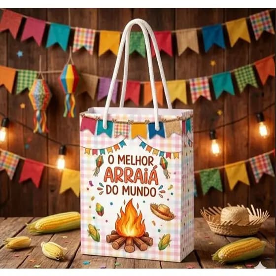 Envio Rápido Kit 10 Sacolinhas Festa Junina para Lembrancinha – Pegue e Monte