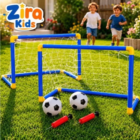 Mini Golzinho de futebol trave rede bola e bomba de encher Brinquedo infantil