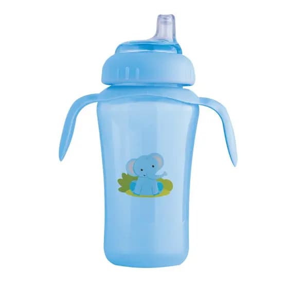 Copo Educativo Azul com Bico de Silicone 330ml Cefisa