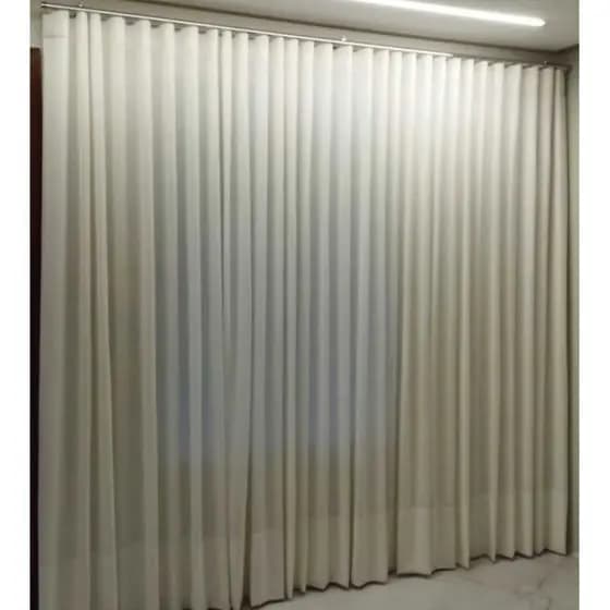 Cortina Para Trilho Suiço Tecido Gaze De Linho 100% Algodão Off White