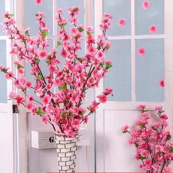 CEREJEIRA - Kit 10 A 40 Flores Artificiais, Flor de Pêssego Galho Grande 120cm Decoração Festas - A-63 ROSA