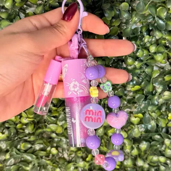 Gloss Chaveiro com Mini Gloss Hidratante Labial Transparente