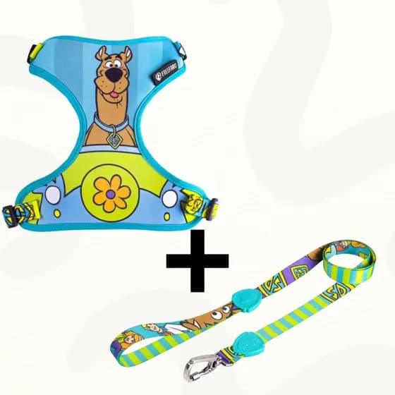kit Peitoral e Guia Air de Scooby-Doo para Cães e Gatos Freefaro