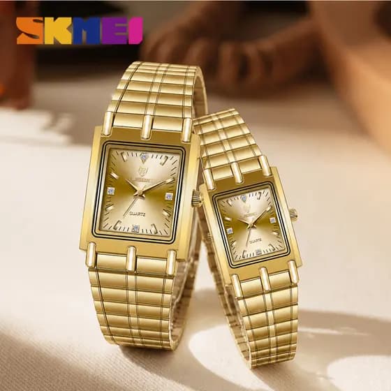 SKMEI Relógio feminino pequeno quadrado quartz de prova d'água relógio
