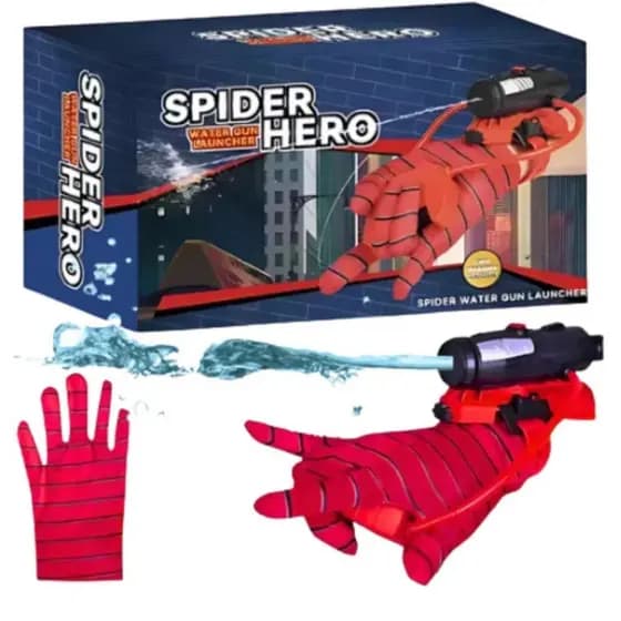 Luva Homem Aranha Infantil Lançador de Água tipo Teia Brinquedo Spider Man