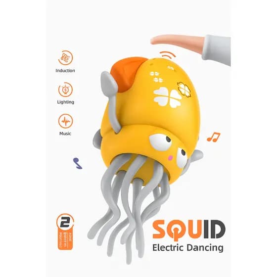 Brinquedo Infantil Lula Elétrica Dançante com Música e Luzes – Squid Interativo