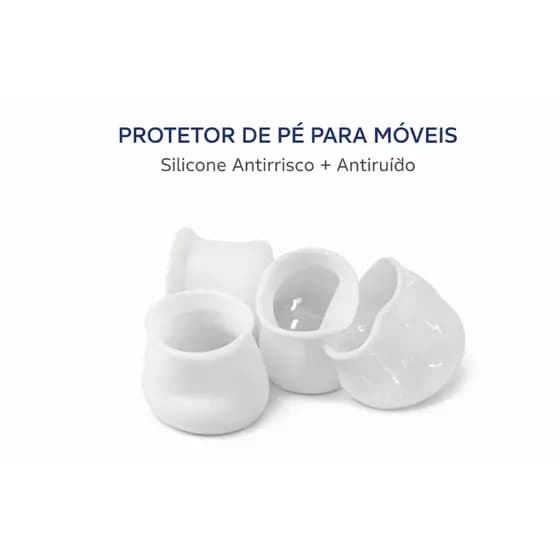 Kit Protetor Silicone Pé de Cadeira Mesa Móveis Antirrisco Antiruído 12 Unidades Transparente