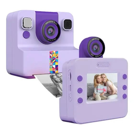 Câmera Infantil Divertida Gatinho Impressão Instantânea HD