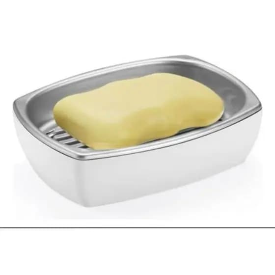 Porta Saboneteira Suporte Banheiro Arthi Cor Branco E Cromado