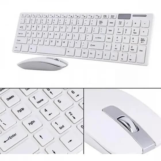 Teclado e Mouse com Receptor Sem Fio ABNT2 Kapbom KA-666 (***DISPONÍVEL SOMENTE BRANCO)