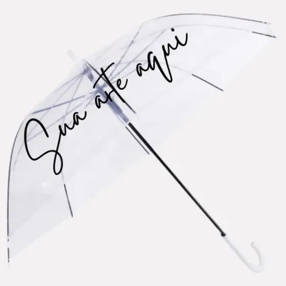 Guarda Chuva Transparente Automático Grande Adulto Bengala Personalizado