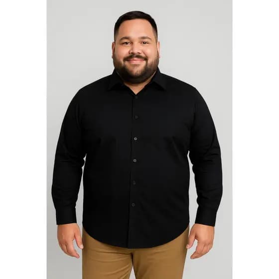 Camisa Social Masculina Plus Size Manga Longa Camisa Masculina Social Tamanho Extra Grande Camiseta Social G1AO G9