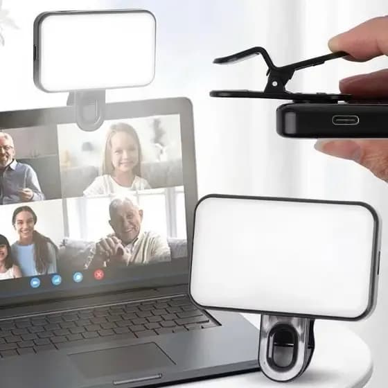 Luz Ring Light Portátil 6W | 3 Temperaturas de Cor, USB-C, Sapata Fria, Compacta para Selfies e Vídeos