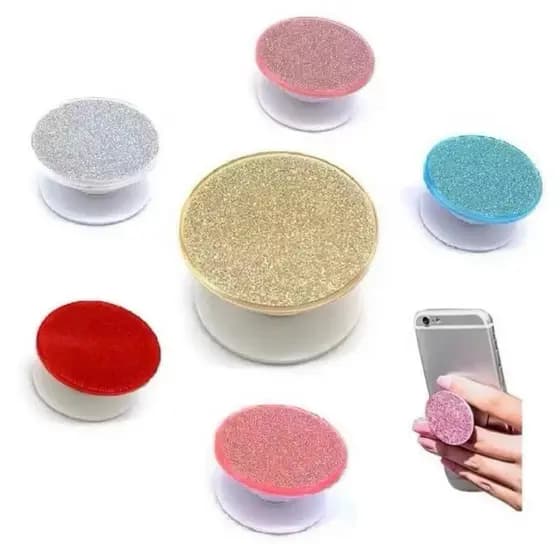 suporte para celular pop socts popsoct brilho gliter dourado rosa prata