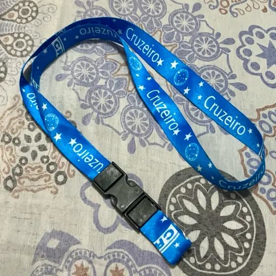 Chaveiro Cordão Cruzeiro Oficial - Tirante Pescoço Crachá com Fecho Tic Tac