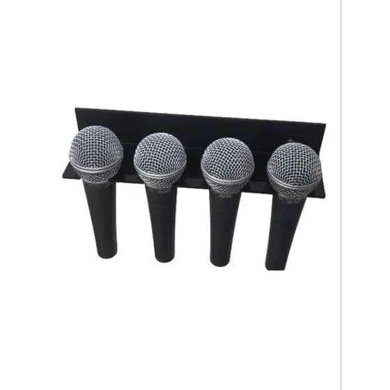 Estante Suporte para 4 microfones de parede