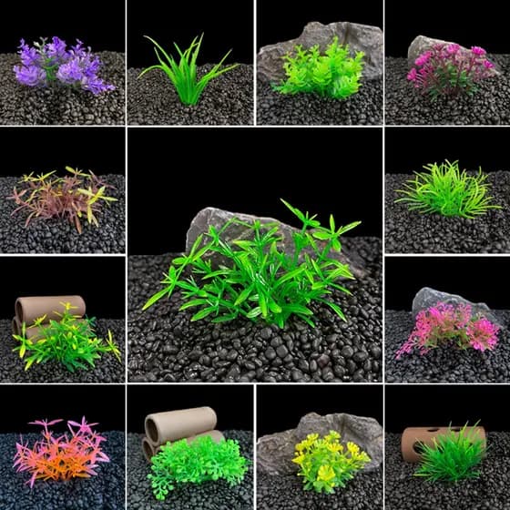 Grama Artificial De Plástico Para Decoração De Aquário/Tanque De Peixes /