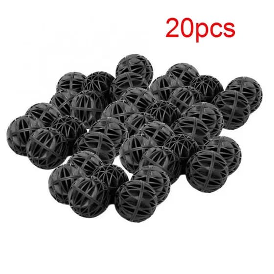 20 Pçs / Lote Bolas De Plástico Bioquímica Do Aquário Esponja Tanque De Peixe Filtro De Mídia Com Bio Algodão Dentro De Bola Tamanho Dia 16mm