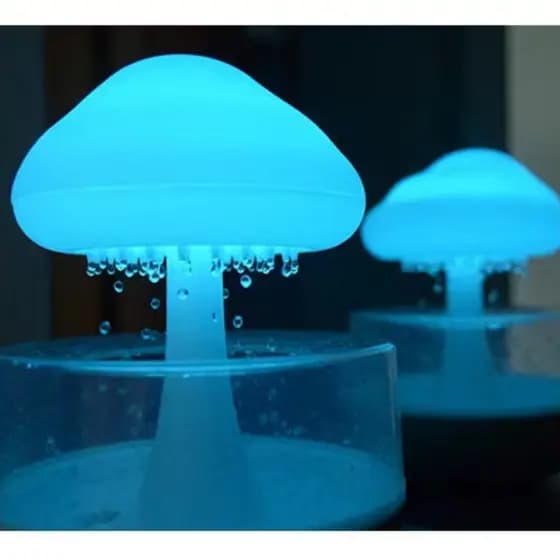 Umidificador Nuvem de Chuva com Luz LED, Design Cogumelo, Difusor Ultrassônico para Uso Doméstico