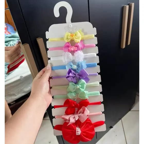 Cabide Porta Faixa Bebê Organização dos Laços e Tiaras em MDF de 3 mm Branco