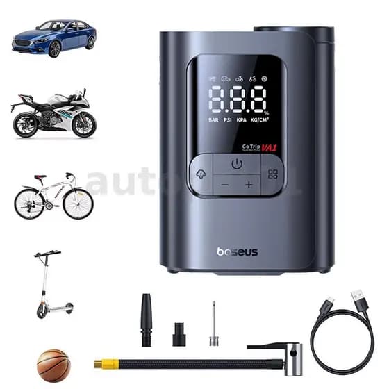Baseus Bomba De Ar Para Carro Sem Fio , Display Digital LCD , Inflador De Pneus Elétrico , Compressor Portátil , Motocic