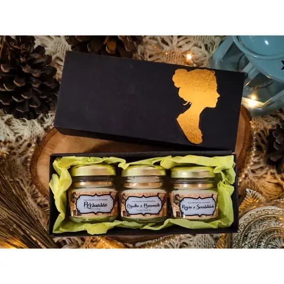 Kit Velas Aromáticas | Jane Austen | Orgulho e Preconceito | Persuasão | Razão e Sensibilidade | Cera Vegetal