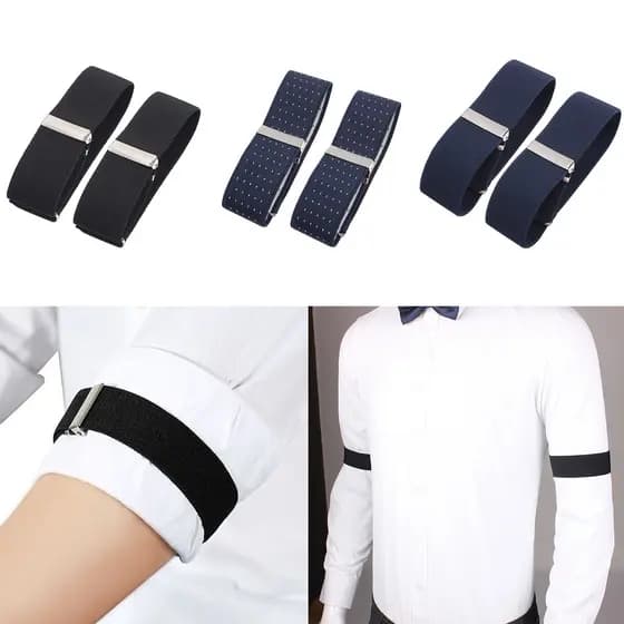 1 Peça/1 Par De Mangas De Camisa De Cor Sólida Ligas Braçadeiras Elásticas Simples Casual Antiderrapante Cinto Abotoadur