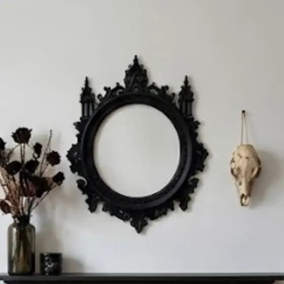 moldura gótica vintage medieval retrô dark alternativa, moldura barroca, tumblr enfeite de parede gótico, pe