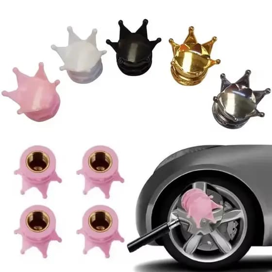 4 Pçs Universal Coroa Roda Válvula Cobre Carro Motocicleta Ar À Prova De Poeira Dwaterproof Água Tampas Do Aro Pneu Deco